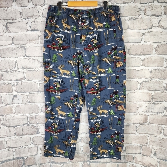 Eddie Bauer Flannel PJ Pants Outdoors Fishing Hunting  Blue Size Large - Picture 8 of 11